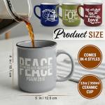 Steadfast Selections 4 - Pack Inspirational Christian Coffee Mug for Women & Men - Scripture Coffee Cups with Bible Verses - Religious Coffee Mugs - Faith Based Gift Set - Ceramic Christian Mug
