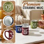 Steadfast Selections 4 - Pack Inspirational Christian Coffee Mug for Women & Men - Scripture Coffee Cups with Bible Verses - Religious Coffee Mugs - Faith Based Gift Set - Ceramic Christian Mug