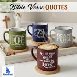 Steadfast Selections 4 - Pack Inspirational Christian Coffee Mug for Women & Men - Scripture Coffee Cups with Bible Verses - Religious Coffee Mugs - Faith Based Gift Set - Ceramic Christian Mug
