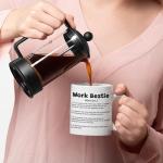 Livinges Work Bestie Mug Work Bestie Gifts For Women Funny Office Mugs, Bestie Mugs Coffee Mug Funny Work Mugs Gifts for Friends Best Coworkers, Employee Favorite Co Worker The Office Bff Mug 11oz