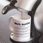 Livinges Work Bestie Mug Work Bestie Gifts For Women Funny Office Mugs, Bestie Mugs Coffee Mug Funny Work Mugs Gifts for Friends Best Coworkers, Employee Favorite Co Worker The Office Bff Mug 11oz