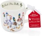 Royal Worcester 14 Oz Duck The Halls Christmas Mug with Duck Design - Fine Bone China Winter Holiday Coffee Mug, Microwave & Dishwasher Safe, Wrendale Designs Festive Holiday Tableware