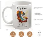 FableKnot It's Fine I'm Fine Everything is Fine Coffee Mug-Dog Mug-Coworker Gifts for Women and Men-Funny Work Mugs-11oz