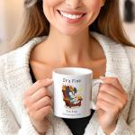 FableKnot It's Fine I'm Fine Everything is Fine Coffee Mug-Dog Mug-Coworker Gifts for Women and Men-Funny Work Mugs-11oz