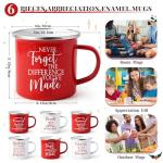 Sieral 6 Pcs Employee Appreciation Gifts, Thank You Gift for Women Men 12 oz Enamel Mugs with Handle for Team Coworkers Teacher Mentor Leaders Friends Thanksgiving Christmas Gifts