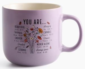 Christian Gifts – Bible Verse Ceramic Coffee Mug 14oz, Wildflower Faith Mug, Dishwasher & Microwave Safe, Inspirational Gift for Friends & Women