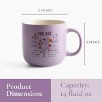 Christian Gifts – Bible Verse Ceramic Coffee Mug 14oz, Wildflower Faith Mug, Dishwasher & Microwave Safe, Inspirational Gift for Friends & Women