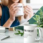 RZHV Work Forecast 11 Oz Novelty Mug, Funny Coffee Mug for Coworker, Sarcastic Office Workaversary Gifts For Work Partner, New Job Office Gifts for Boss Colleagues Staff Friend Teammates