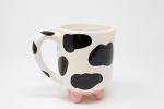 Boston Warehouse Udderly Cow Mug with Non-Skid Silicone Feet, Hand Painted Ceramic, 20 fl.oz.