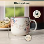 Christian Art Gifts Large Inspirational Ceramic Coffee & Tea Mug for Women: Be Still & Know Encouraging Bible Verse Psalm, Cute Novelty Non-toxic Sturdy Beverage Cup, White/Pink/Blue Floral, 14 oz.