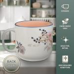 Christian Art Gifts Large Inspirational Ceramic Coffee & Tea Mug for Women: Be Still & Know Encouraging Bible Verse Psalm, Cute Novelty Non-toxic Sturdy Beverage Cup, White/Pink/Blue Floral, 14 oz.