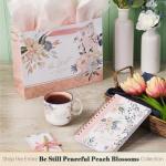 Christian Art Gifts Large Inspirational Ceramic Coffee & Tea Mug for Women: Be Still & Know Encouraging Bible Verse Psalm, Cute Novelty Non-toxic Sturdy Beverage Cup, White/Pink/Blue Floral, 14 oz.