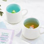 Szoyeay Sloth Ceramic Cup Hidden 3D Animal Inside Mug,12 oz Cute Cartoon Handmade Figurine Mugs,Christmas Birthday Surprise for Friends Family or Kids (Sloth)