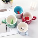 Szoyeay Sloth Ceramic Cup Hidden 3D Animal Inside Mug,12 oz Cute Cartoon Handmade Figurine Mugs,Christmas Birthday Surprise for Friends Family or Kids (Sloth)