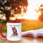Lxenrra Funny Chicken Rooster Coffee Mug, “I May Look Calm But In My Head I’ve Pecked You 3 Times” Mug, Birthday Christmas Gifts for Women Men, Chicken Lover Farmer Gift, 11 Oz-Red