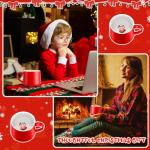 Sliner 3D funny Christmas Mugs with animal inside 13.5 oz Handmade Ceramics Coffee Cup Cute Cartoon Figurine Inside Mugs for Women Men Family Birthday Gifts Hot Cocoa Teacup(Cow)