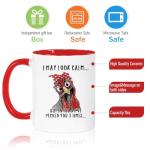 Lxenrra Funny Chicken Rooster Coffee Mug, “I May Look Calm But In My Head I’ve Pecked You 3 Times” Mug, Birthday Christmas Gifts for Women Men, Chicken Lover Farmer Gift, 11 Oz-Red