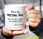 Retreez Funny Meeting Mug - 11oz Ceramic Coffee Mug - Funny, Sarcastic Gift for Coworkers, Siblings, Dad or Mom