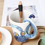Homee Handmade Creative Art Coffee Mug Ceramic Milk Cups Ocean Style (Octopus)
