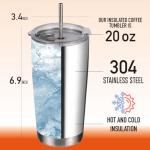 HODREU Aesthetic Tumbler Northern Lights Lover Aurora Themed Gifts Tumbler Insulated Travel Mug for Coworker Women Nature Forest Lovers 20 Oz Stainless Steel Thermal Cup Christmas Birthday