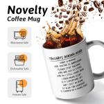XKZGSZB Thoughts During Work, Funny Double Sided Print Office Home Ceramic Coffee Mug, Gifts for Friend Leader Colleague Boss Manger New Employee, Retirement Goodbye Office Humor Sarcastic Gifts