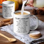 XKZGSZB Thoughts During Work, Funny Double Sided Print Office Home Ceramic Coffee Mug, Gifts for Friend Leader Colleague Boss Manger New Employee, Retirement Goodbye Office Humor Sarcastic Gifts