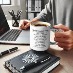 XKZGSZB Thoughts During Work, Funny Double Sided Print Office Home Ceramic Coffee Mug, Gifts for Friend Leader Colleague Boss Manger New Employee, Retirement Goodbye Office Humor Sarcastic Gifts