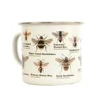 Gift Republic Bee Enamel Mug Outdoor Camping Mug Large Metal Coffee Cup Honeybee Nature Garden Hiking Gift Cute Design Durable Drinking Cup 500ml