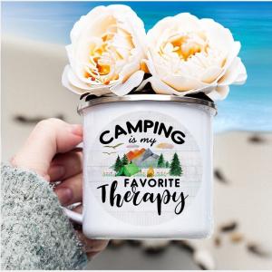 The Adventure Begind Printed Mug, Camping Enamel Cup, Beer Coffee Mugs, Mountain Handle Cups, Gifts for Camper Lovers
