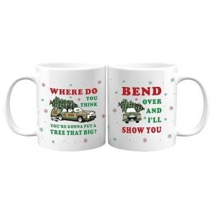 Christmas Vacation Merch Gifts, Funny Holiday Coffee Mug, 11oz Double-sided Christmas Vacation Drinking Cup, Novelty Party Cups for Table Decor, White Elephant Gag Gift for Women Men Coworkers