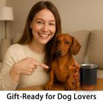 YIHDEB Dachshund Coffee Mug, Ceramic Cup With Ergonomic Handle; 3D Animal Detail And Dog-Shaped Design, Dachshund Drinkware For Pet Lovers, Cute Dog Themed Kitchen. Gifts for Dogg Owners.