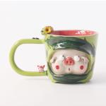 Cute and funny ceramic tableware,piggy water cups,Jingdezhen handcrafted ceramic mugs,household juice milk and coffee cup crafts