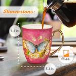 Christian Art Gifts Pink Butterfly Ceramic Coffee Mug with Gold Accents – 14 oz. Lead and Cadmium-free Inspirational Scripture Coffee and Tea Mug for Women with Bible Verse: Be Still – Psalm 46:10