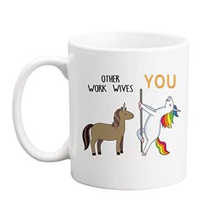 LXQM Other Work Wives You Unicorn Coffee Mug Work Wife Gifts for Women Coworker Gift for Colleague Birthday Mothers Day Gifts 11 oz Coffee Mugs Mother's day Gift for Coworker