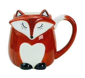 Hand-Painted 3D Fox Ceramic Coffee Mug