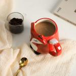 Hand-Painted 3D Fox Ceramic Coffee Mug