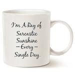 MAUAG Funny Personalize Coffee Mug, Sarcastic Ray Of Sunshine, Best Mug for Lovers of Sarcasm Ceramic Cup White, 11 Oz