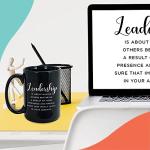 Inspirational Coffee Mug 15 oz, Leadership is About Making Others Better Quote