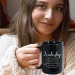 Inspirational Coffee Mug 15 oz, Leadership is About Making Others Better Quote