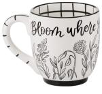 Glory Haus Everyday Inspirational and Happy Jumbo Coffee or Soup Mugs, Hand Painted 16oz Ceramic - Adventure, Camping, Faith, Lake, Mountains, Dog, Cat, Sunshine (Bloom Where You Are Planted)