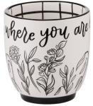 Glory Haus Everyday Inspirational and Happy Jumbo Coffee or Soup Mugs, Hand Painted 16oz Ceramic - Adventure, Camping, Faith, Lake, Mountains, Dog, Cat, Sunshine (Bloom Where You Are Planted)