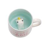 Lemon Park 3D Animal Coffee Mug Baby Unicorn Inside,Handmade Figurine Ceramics Cup 12 oz,Christmas&Birthday&Mother's Day Surprise for Friends Family or Kids (Unicorn)