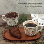 LINVIA Ceramic Coffee Mug, 12 oz Novelty Unique Teacup with Handle, Stoneware Cup for Tea Mocha Latte Cappuccino Espresso (Leaf)