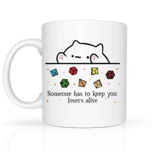 DnD Collection Class Character Coffee Mug, Cat Throwing Dice, Dungeon Master, Dragons Gamer Gift, Dungeons And Dragons Gifts for Women, 11 oz Ceramic Cup