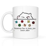 DnD Collection Class Character Coffee Mug, Cat Throwing Dice, Dungeon Master, Dragons Gamer Gift, Dungeons And Dragons Gifts for Women, 11 oz Ceramic Cup