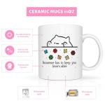 DnD Collection Class Character Coffee Mug, Cat Throwing Dice, Dungeon Master, Dragons Gamer Gift, Dungeons And Dragons Gifts for Women, 11 oz Ceramic Cup