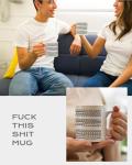 11OZ White Fuck This Shit Funny Hidden Message Coffee Mug, Funny Cup Novelty Gift for Coworker, Unique Gag Retirement Gift for Best Friend & Work Bestie, Office Humor Coffee Lover Idea