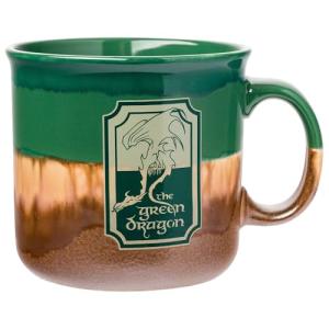 Silver Buffalo The Lord of The Rings Reactive Glaze Ceramic Camper Mug Featuring The Green Dragon, 20 Ounces