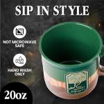 Silver Buffalo The Lord of The Rings Reactive Glaze Ceramic Camper Mug Featuring The Green Dragon, 20 Ounces