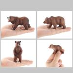 Realistic Simulated Mini Brown Bears Model Solid Simulation Animals The Family of Brown Bear Action Figures Toys For Kids Gift